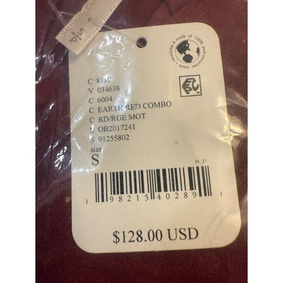 Free People Everyones Favorite Mini Dress Size SM Smocked Waist Burgundy Cottage - Picture 7 of 8